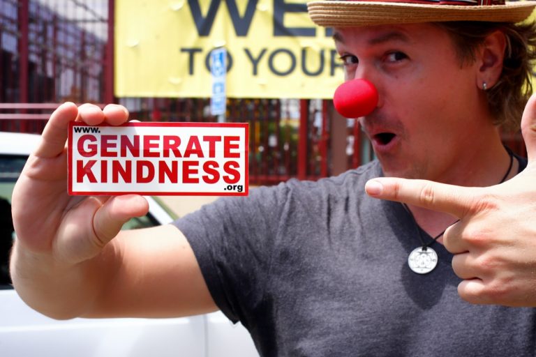 A Generate Kindness sticker in the wild